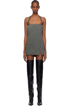 DION LEE Gray Apron Minidress