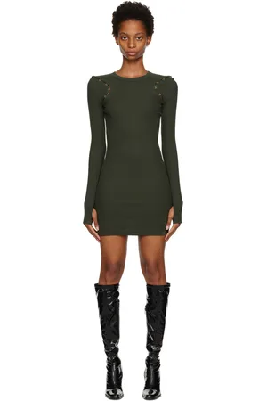 DION LEE Khaki Hook & Eye Minidress