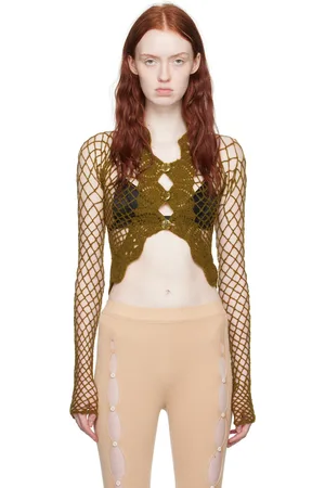 RUI Khaki Net Cardigan