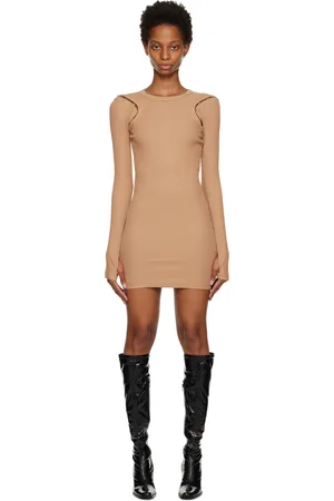 DION LEE Tan Hook & Eye Minidress