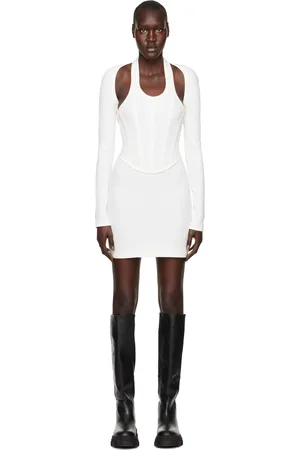 DION LEE White Modular Corset Minidress
