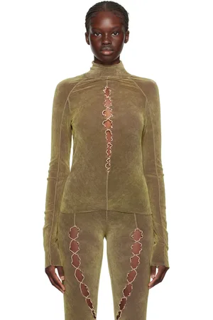 RUI Khaki Cutout Turtleneck