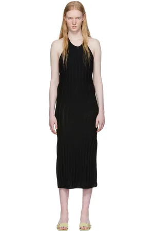 Ganni Black Rayon Midi Dress