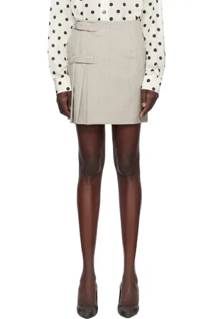 Moschino Beige Wool Check Miniskirt