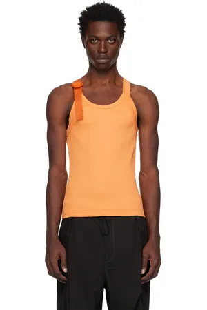 DION LEE Orange Safety Slider Tank Top