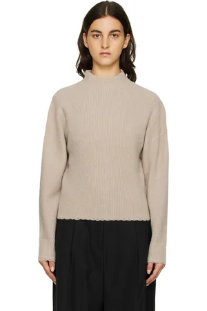 3.1 Phillip Lim Taupe Scalloped Turtleneck