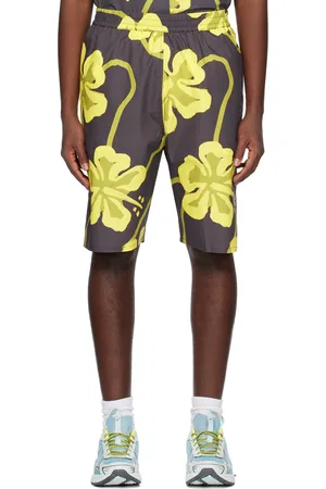Wynn Hamlyn Yellow & Gray Printed Shorts
