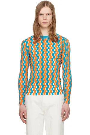 ZANKOV Blue & Orange Cutout Sweater