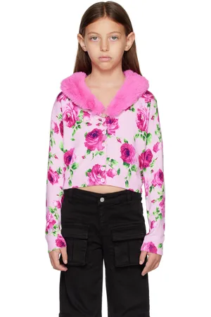 MISS BLUMARINE Kids Pink Floral Cardigan