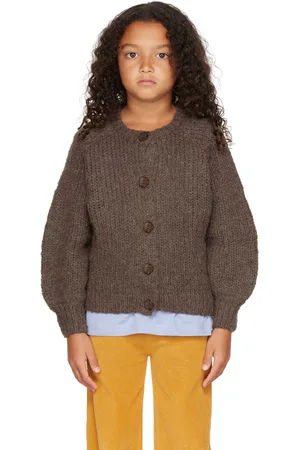 Longlivethequeen Kids Brown Rough Cardigan