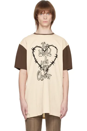 The World Is Your Oyster Beige & Brown Thorny Heart T-Shirt