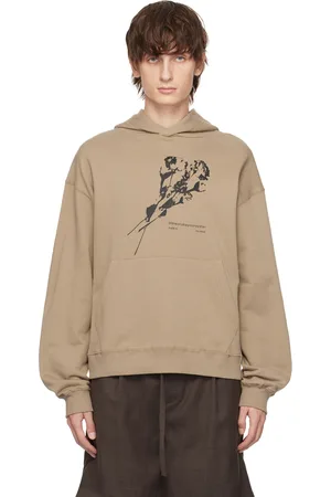 The World Is Your Oyster Tan Printed Hoodie