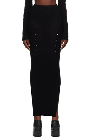 RUI Black Rib Maxi Skirt