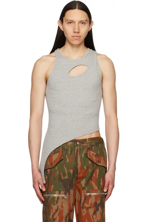 DION LEE Gray Bone Marle Tank Top