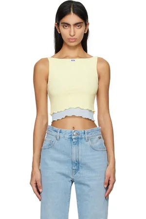 GCDS Yellow Layered Tank Top