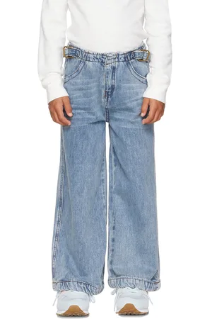 Longlivethequeen Kids Blue Wide-Leg Jeans