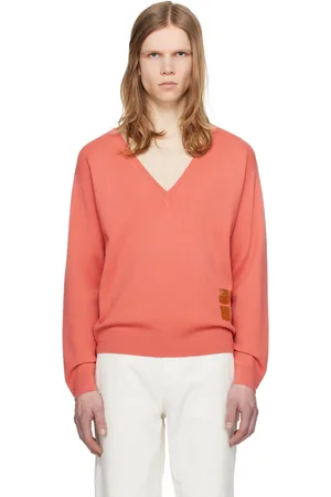 ZANKOV Pink & Orange V-Neck Sweater