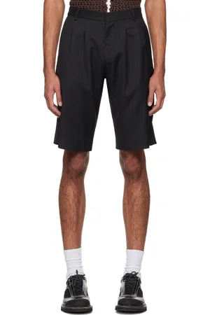 Wynn Hamlyn Black Double Pleat Shorts