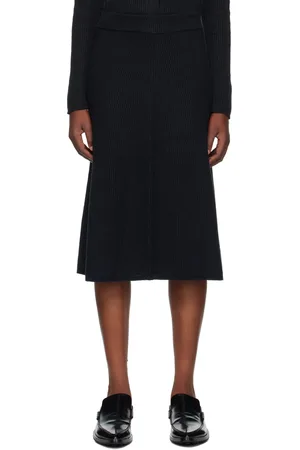 Joseph Black Flared Midi Skirt