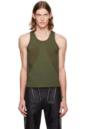 DION LEE Khaki Rib Shift Tank Top