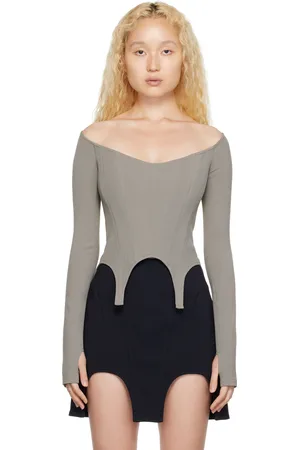 DION LEE SSENSE Exclusive Gray Arch Long Sleeve T-Shirt