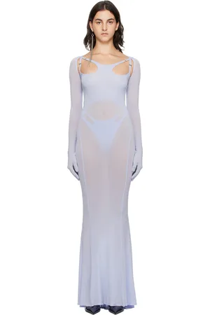 DION LEE Blue Gloved Maxi Dress
