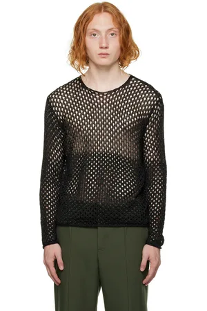DION LEE Black Metallic Long Sleeve Sweater