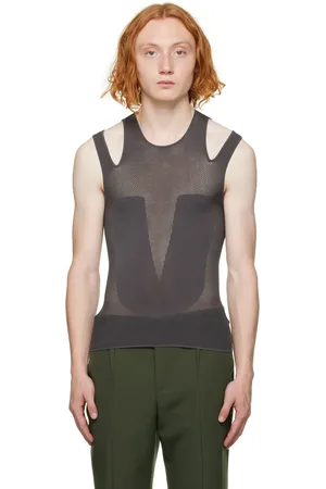 DION LEE Gray Bodywear Tank Top