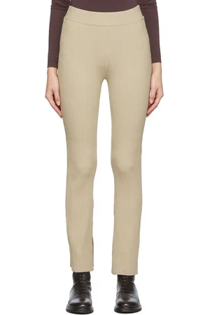 Dagmar Beige Shiloh Split Hem Leggings