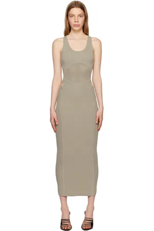 DION LEE Taupe Sport Midi Dress