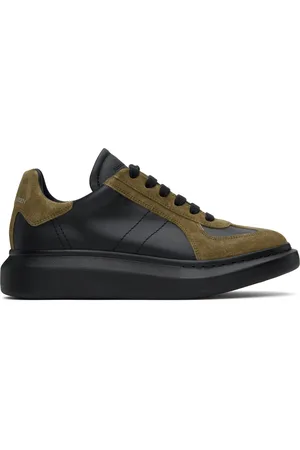 Alexander McQueen Black & Khaki Oversized Retro Sneakers