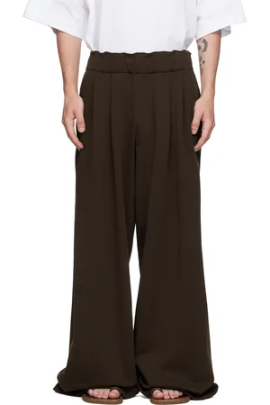DRIES VAN NOTEN Brown Pleated Sweatpants