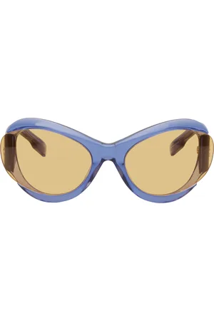 Alexander McQueen Blue Oval Sunglasses