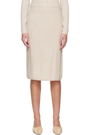 Joseph Beige Rib Midi Skirt