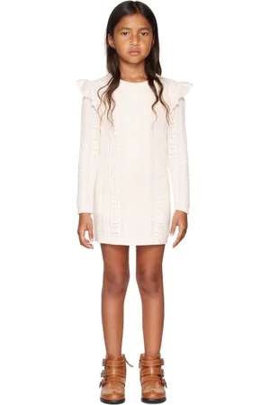 Chloé Kids Off-White Pointelle Dress
