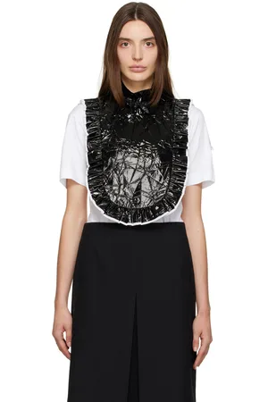 Shushu/Tong Black Ruffled Pintuck Bib Camisole