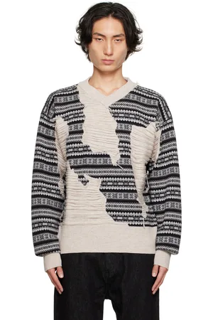 Wynn Hamlyn Gray & Black Fair Isle Sweater