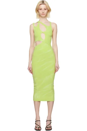 DION LEE Green Interlink Midi Dress