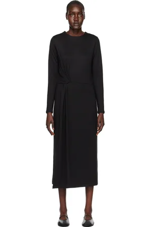 Vince Black Side Twist Midi Dress