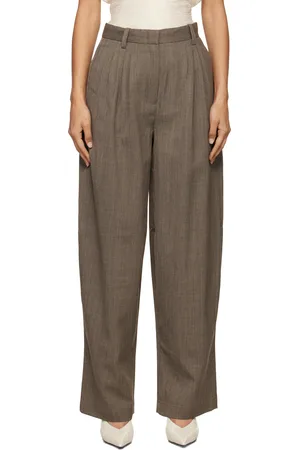 CO Brown Pleated Barrel Trousers