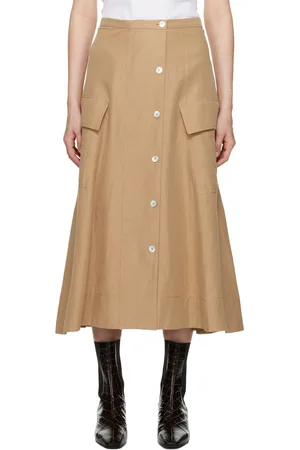 Vince Beige Utility Midi Skirt
