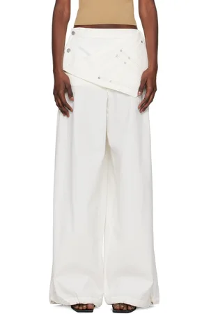 DION LEE White Foldover Parachute Trousers