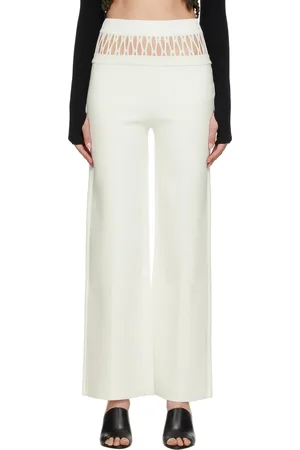 DION LEE White Fishnet Tailored Trousers