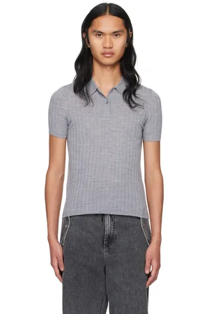 DION LEE Gray Button Polo