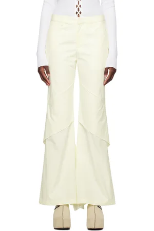 DION LEE Off-White Drape Trousers