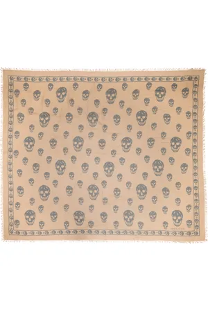 Alexander McQueen Beige & Gray CA Skull Scarf