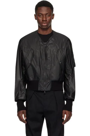 THE VIRIDI-ANNE Black Short Bomber Jacket