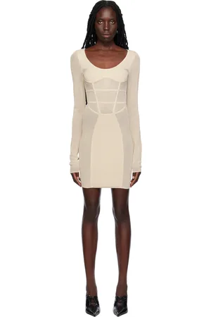 DION LEE Beige Semi-Sheer Minidress