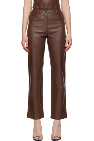 Miaou Brown Junior Faux-Leather Pants