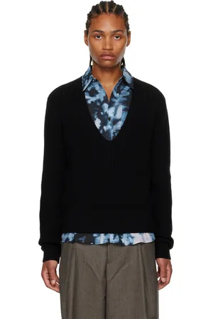 DRIES VAN NOTEN Black V-Neck Sweater